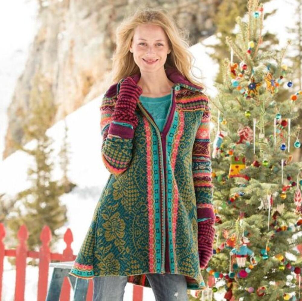IVKO Sundance Alpine Legends Wool Nordic Cardigan Coatigan Sz 40/US L $375